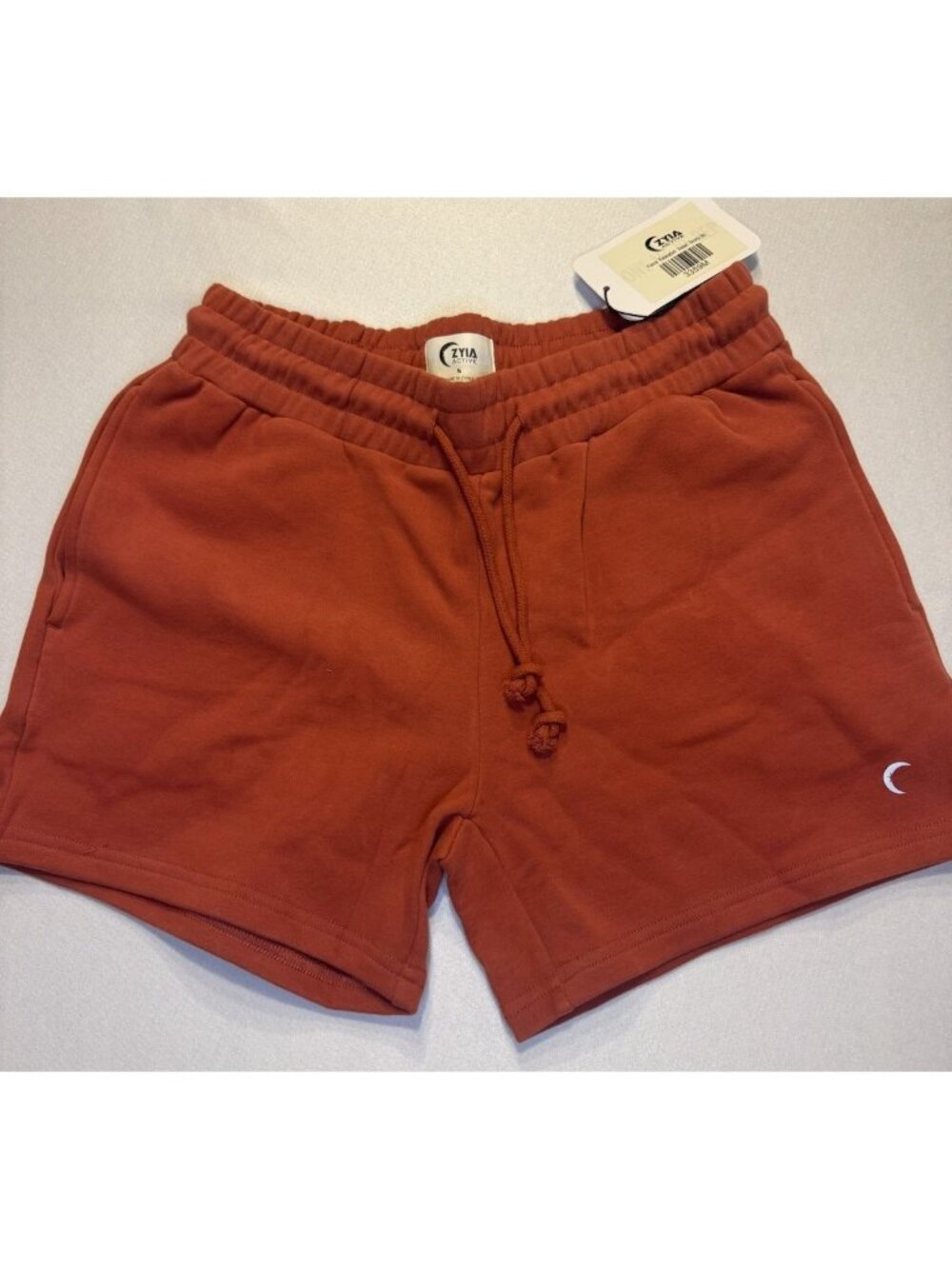 New With Tags ZYIA Active Red Relaxation Sweat Shorts Women’s Size Medium